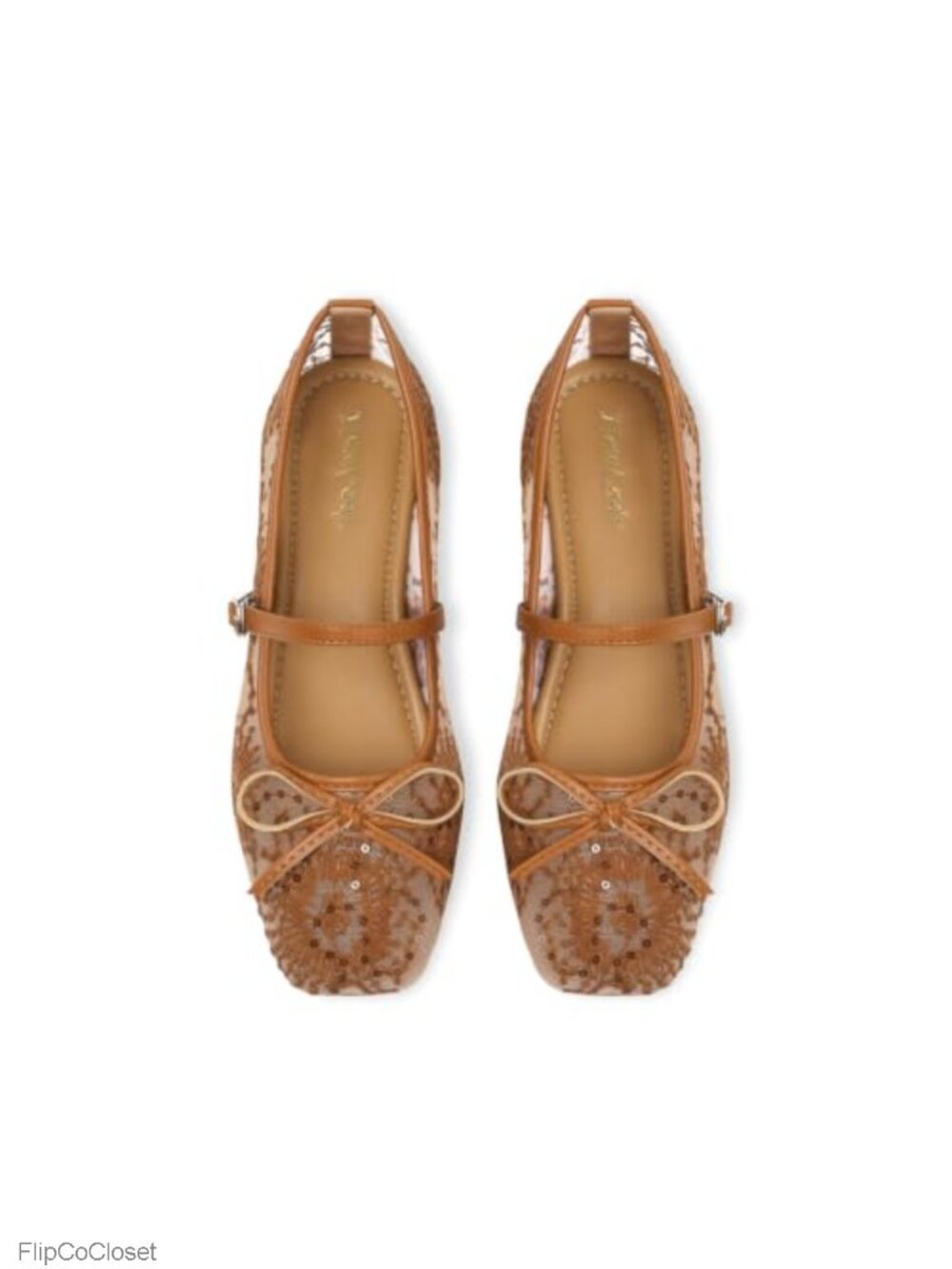 Mesh Mary Jane Ballet Flats Square Toe Buckle Strap Comfort Walking Shoes